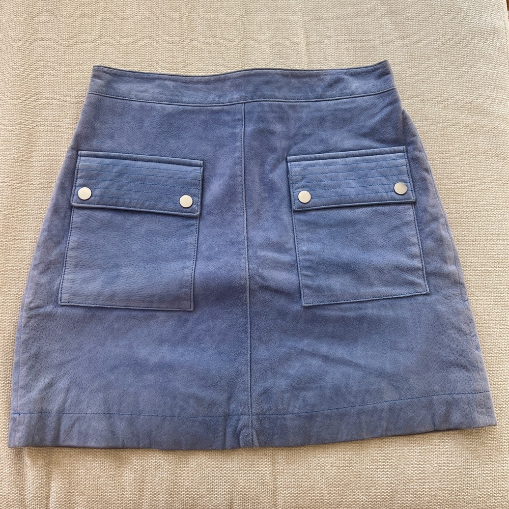Mango Genuine Suede Lavender Purple Skirt Small